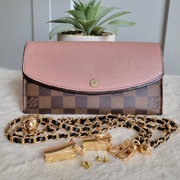 Louis Vuitton Handbags - 💕Authentic Louis Vuitton Damier Ebene NORMANDY Wallet PINK Crossbody/Shoulder